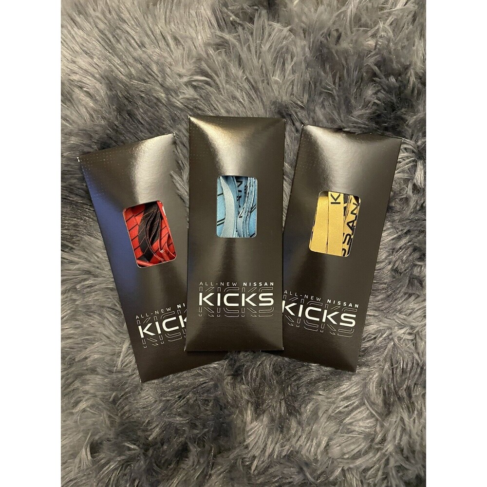 Nissan Kicks Shoelaces (3 Pairs) Car Collectibles Auto Memorabilia RARE NEW
